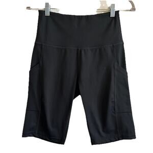 Firm Abs Womens Bike Shorts Small Pockets Tummy Tuck Athletic Gym Walk Run Yoga